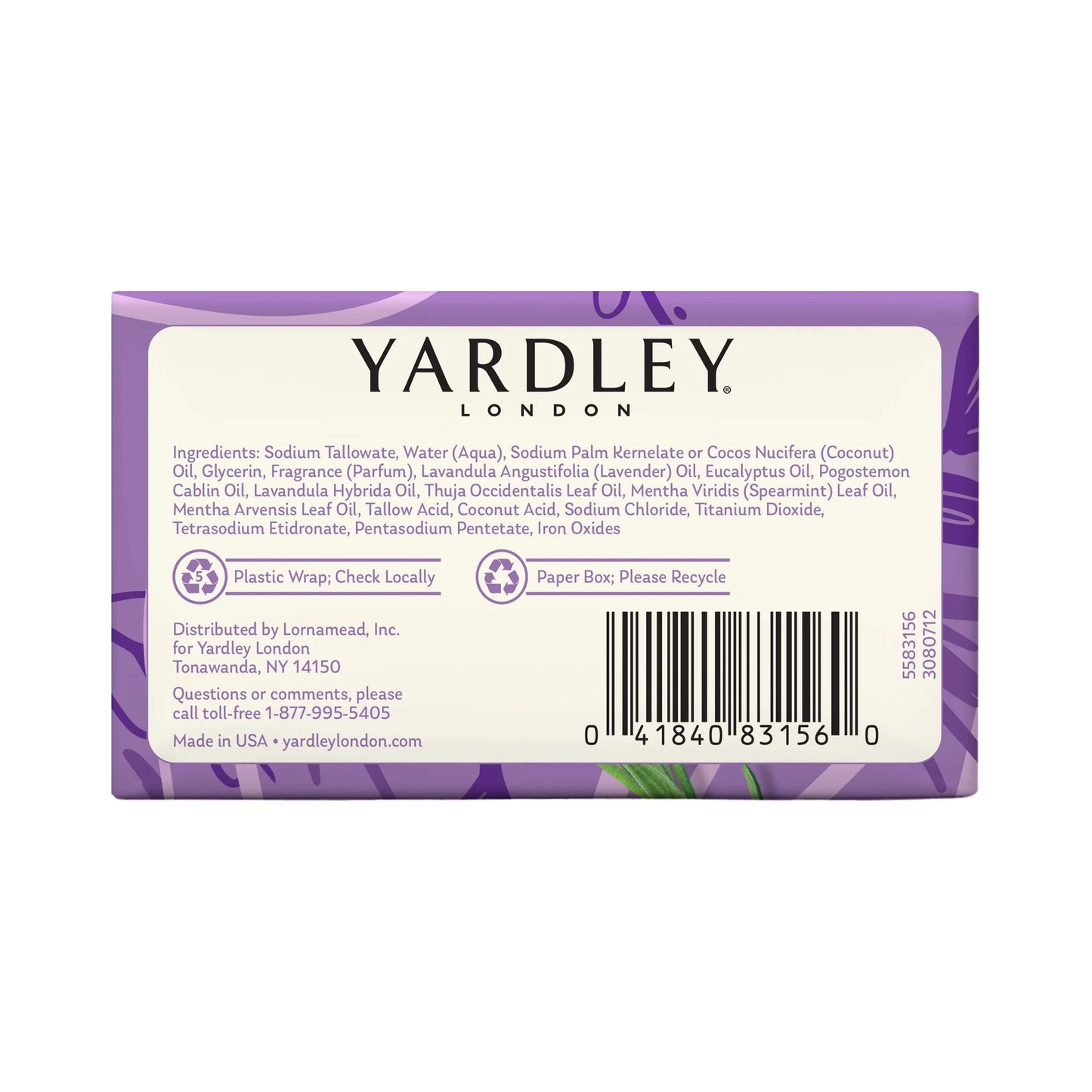 (Pack of 3) English Lavender Nourishing Bath Bar, 4.0 Oz Bar