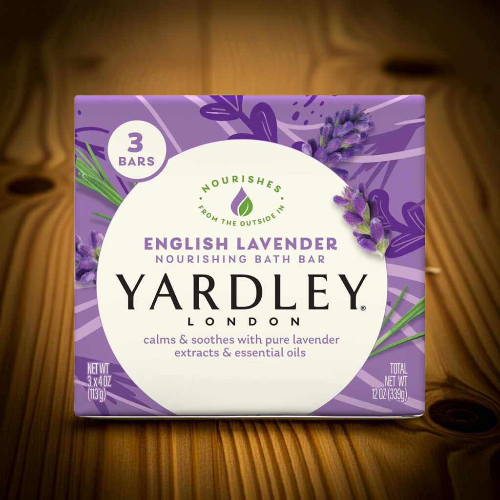 (Pack of 3) English Lavender Nourishing Bath Bar, 4.0 Oz Bar