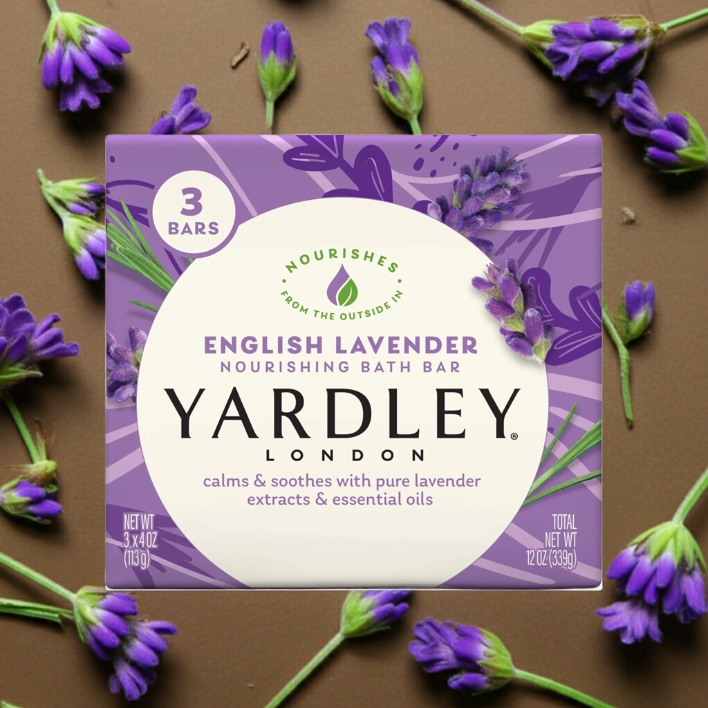 (Pack of 3) English Lavender Nourishing Bath Bar, 4.0 Oz Bar
