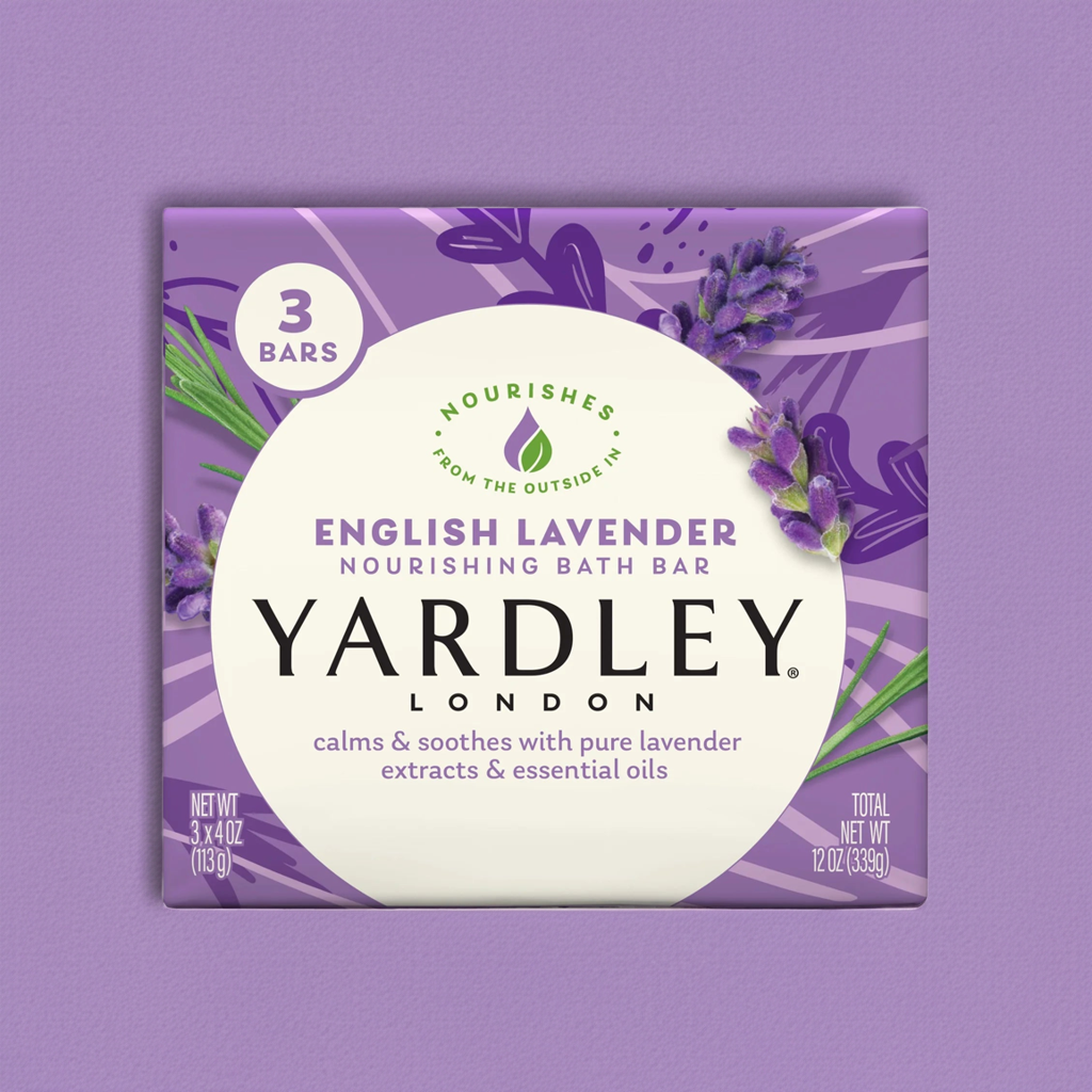 (Pack of 3) English Lavender Nourishing Bath Bar, 4.0 Oz Bar