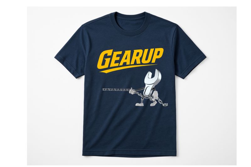 Men's Gear Up Mechanic Graphic Tee - Wrench & Chain Design