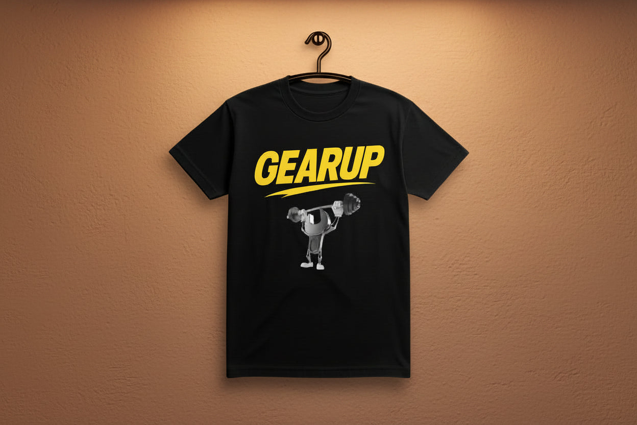 Men's Strength & Tools Graphic Tee - Wrench Lifting Weights Design