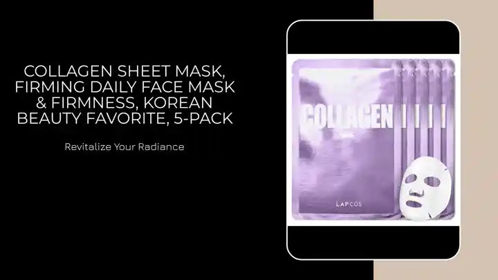 Collagen Sheet Mask, Firming Daily Face Mask &amp; Firmness, Korean Beauty Favorite, 5-Pack by@Outfy