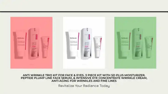 anti Wrinkle Trio Kit for Face &amp; Eyes, 3 Piece Kit with SD plus Moisturizer, Peptide Plump Line Face Serum, &amp; Intensive Eye Concentrate Wrinkle Cream, Anti-Aging for Wrinkles and Fine Lines by@Outfy