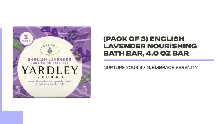 (Pack of 3) English Lavender Nourishing Bath Bar, 4.0 Oz Bar by@Outfy