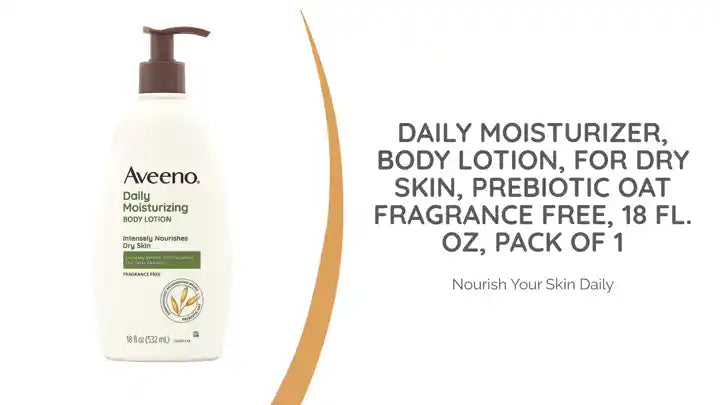 Daily Moisturizer, Body Lotion, for Dry Skin, Prebiotic Oat Fragrance Free, 18 Fl. Oz, Pack of 1 by@Outfy