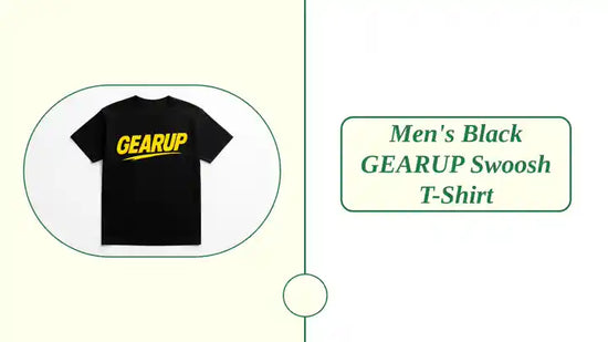 Men&#039;s Black GEARUP Swoosh T-Shirt by@Outfy