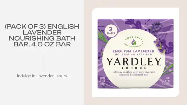 (Pack of 3) English Lavender Nourishing Bath Bar, 4.0 Oz Bar by@Outfy